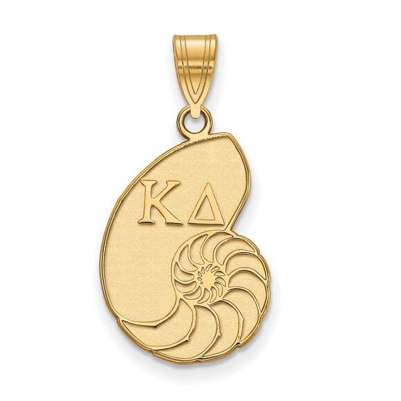 14K Plated Silver Kappa Delta Medium Pendant - Picture 1 of 4